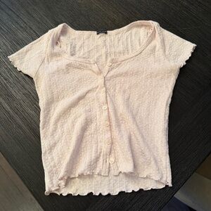 Women's Brand Melville Pink button up top.